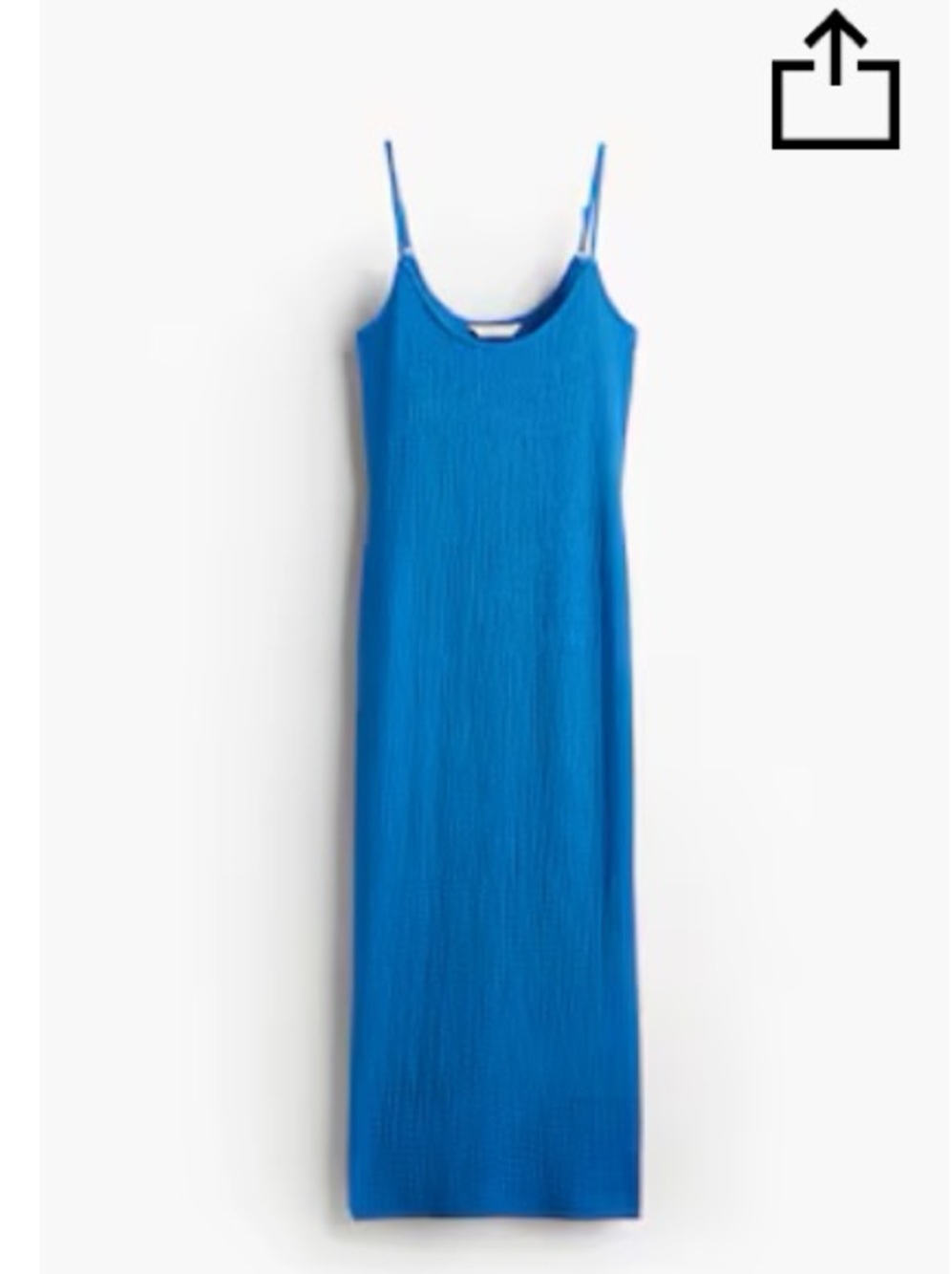 H&M Crinkled Jersey Slip Dress in Blue